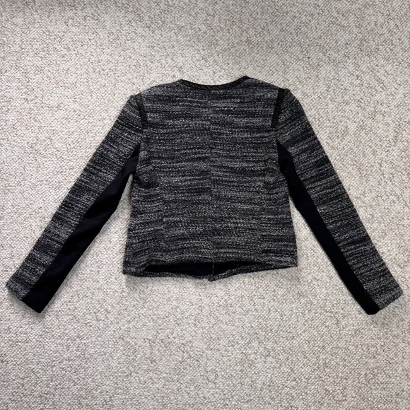 Rebecca Taylor Tweed & Leather Trim Moto Jacket Women's Size 4 - Picture 2 of 9